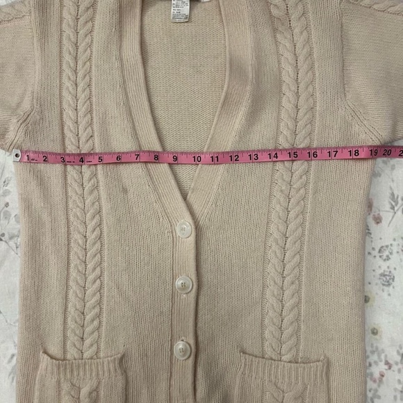 JH Collectibles Vintage 80s Wool Angora Cable Knit Cream Sweater - Picture 6 of 8